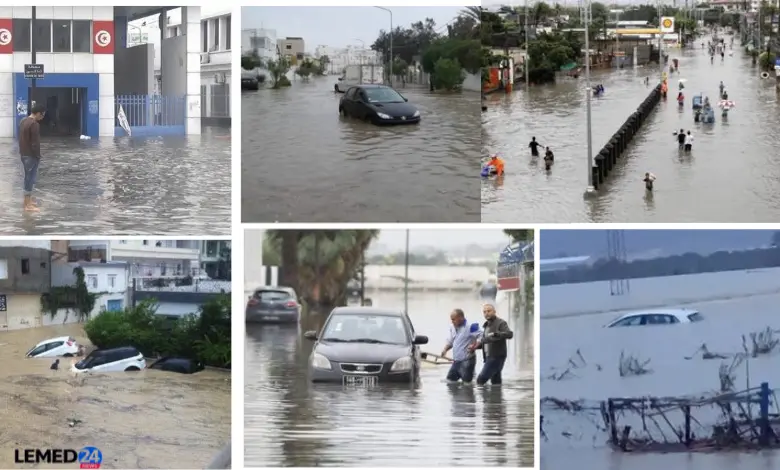 Des inondations historiques frappent la Tunisie, font des morts et paralysent le pays, tandis que les intempéries s’étendent à l’Algérie et à la Libye