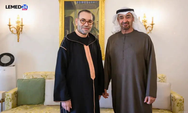 الملك محمد السادس يزور رئيس الإمارات الشيخ محمد بن زايد في إقامته أثناء زيارته الخاصة للمغرب